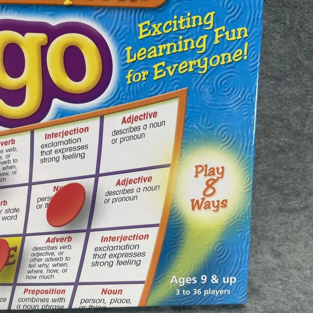 Lakeshore Bingo Parts of Speech Ages 9 & Up NEW Sealed 3 to 36 Players